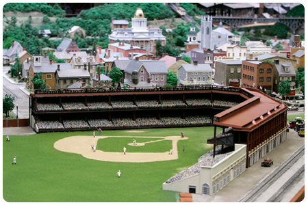 Baseball field in Miniature Railroad & Village