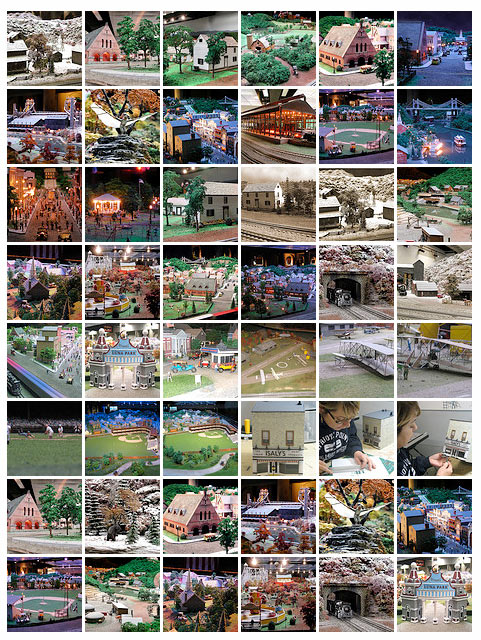 Grid photo collage of Miniature Railroad & Village<sup style='vertical-align: top; position: relative; top: -0.5em;'><small>®</small></sup> photos