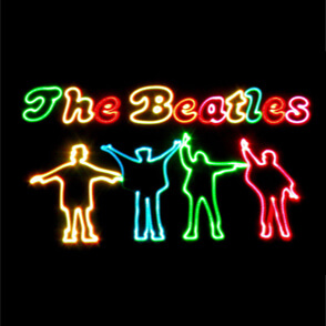 Silhouette of the Beatles from Help! created with lasers