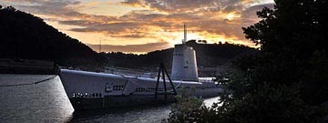 USS Requin at dusk