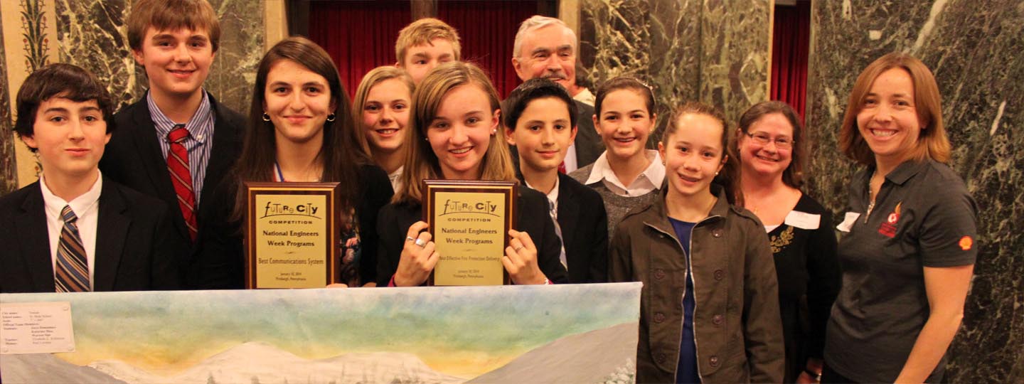 Science competition students posing for photo